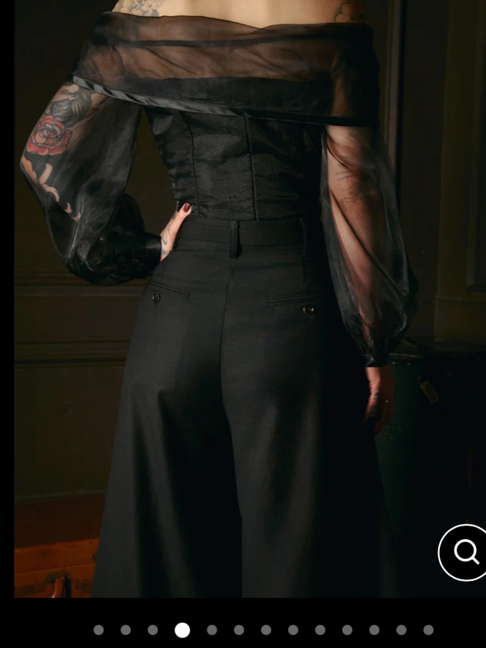 NWOT The Maria Trousers - Black Wide Leg Palazzo Pants - Picture 3 of 7